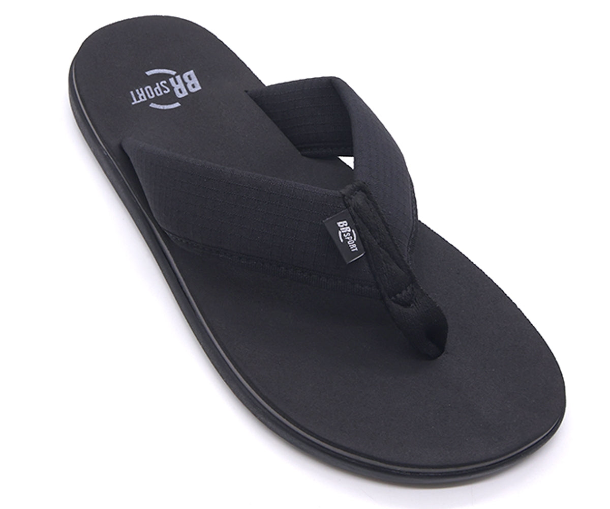 br sport all black flip flops