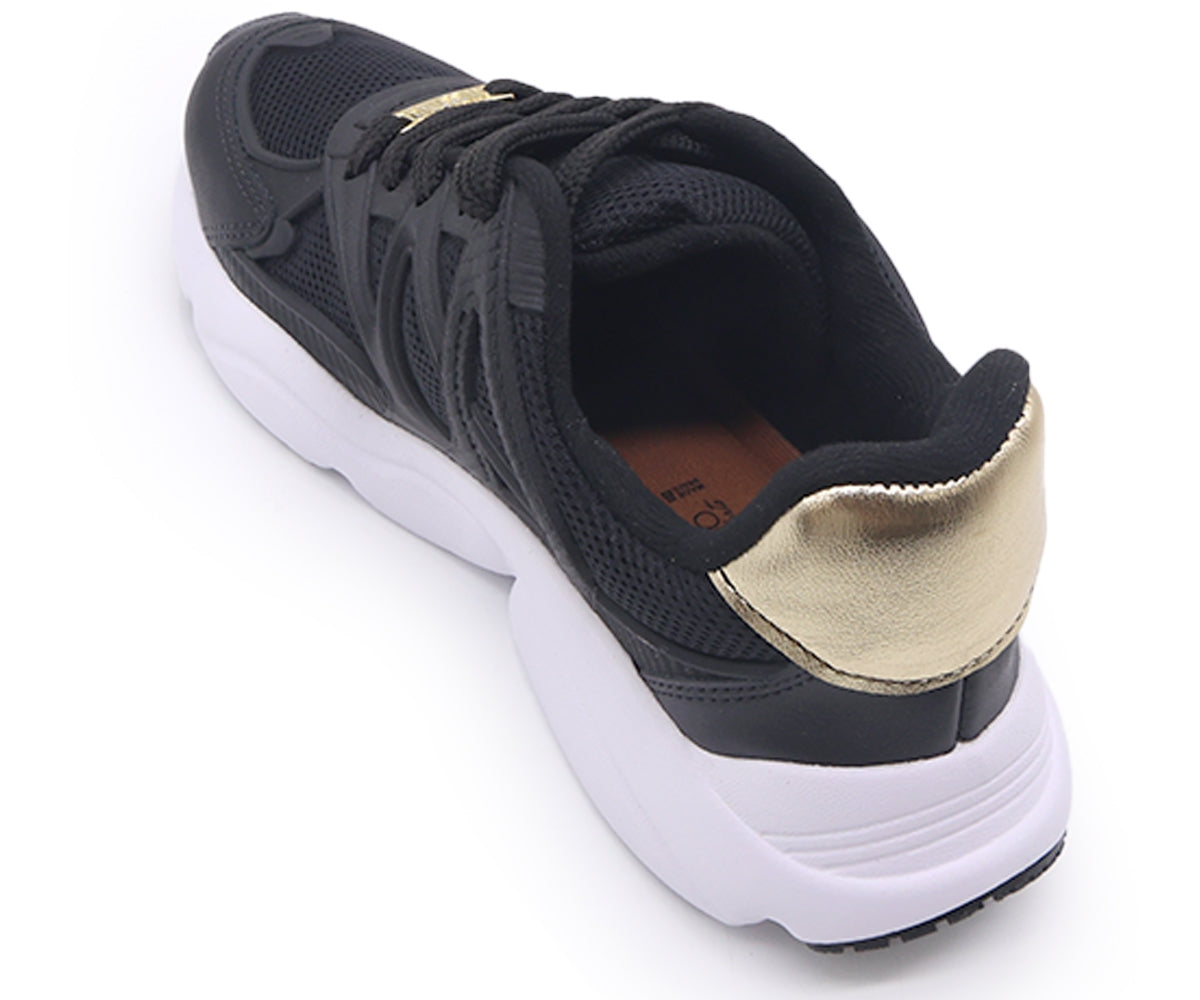 br black & gold chunky trainers
