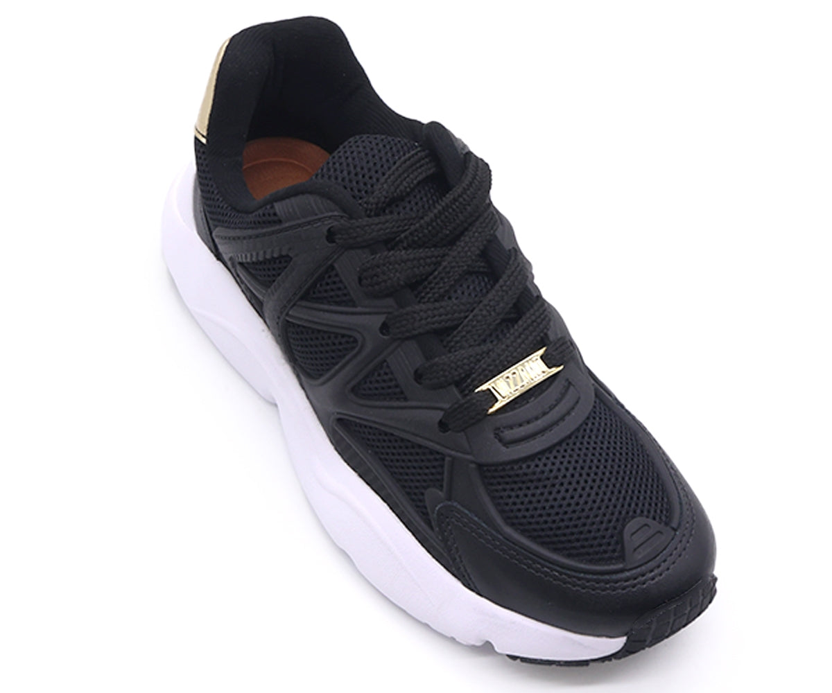 br black & gold chunky trainers