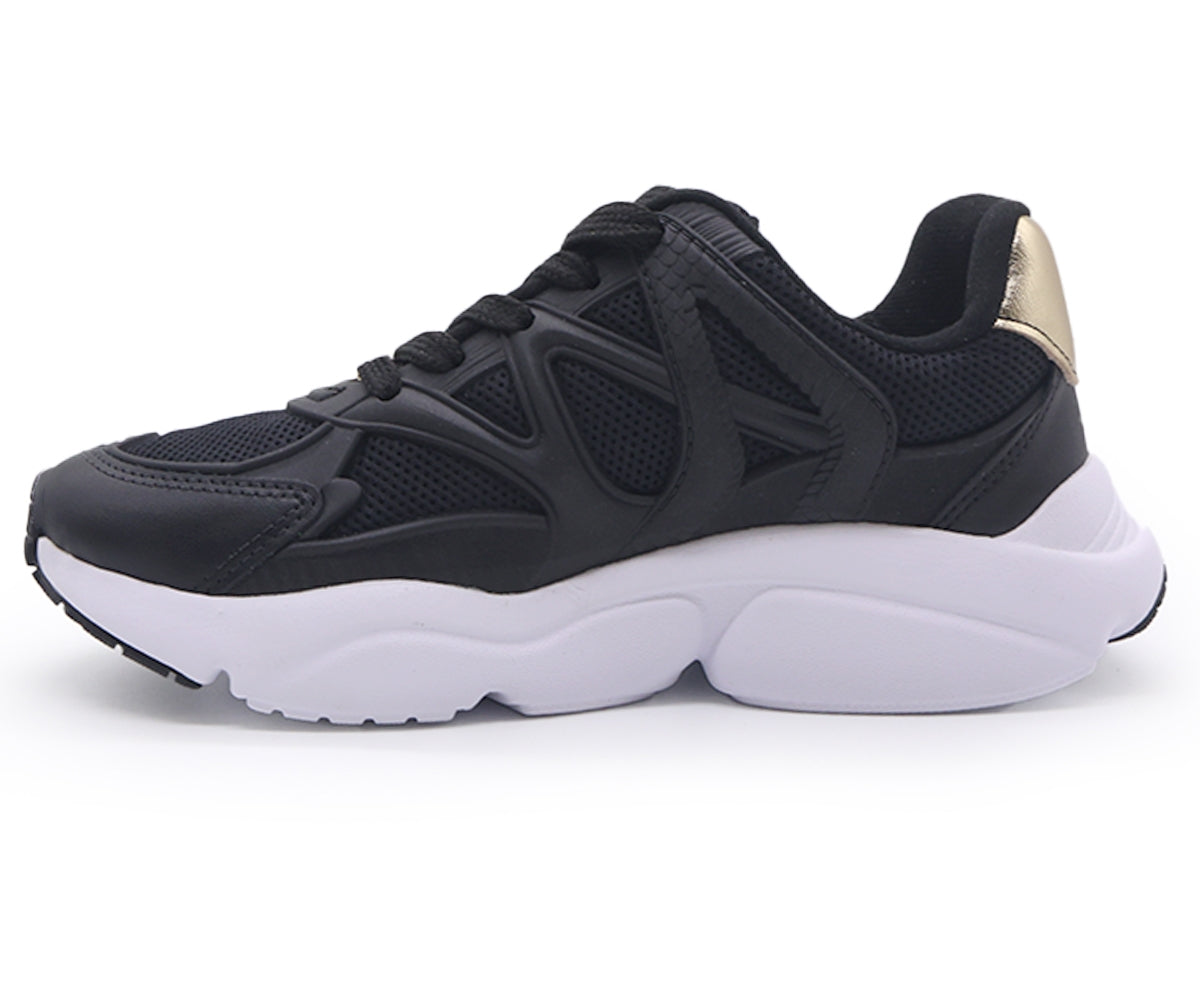 br black & gold chunky trainers