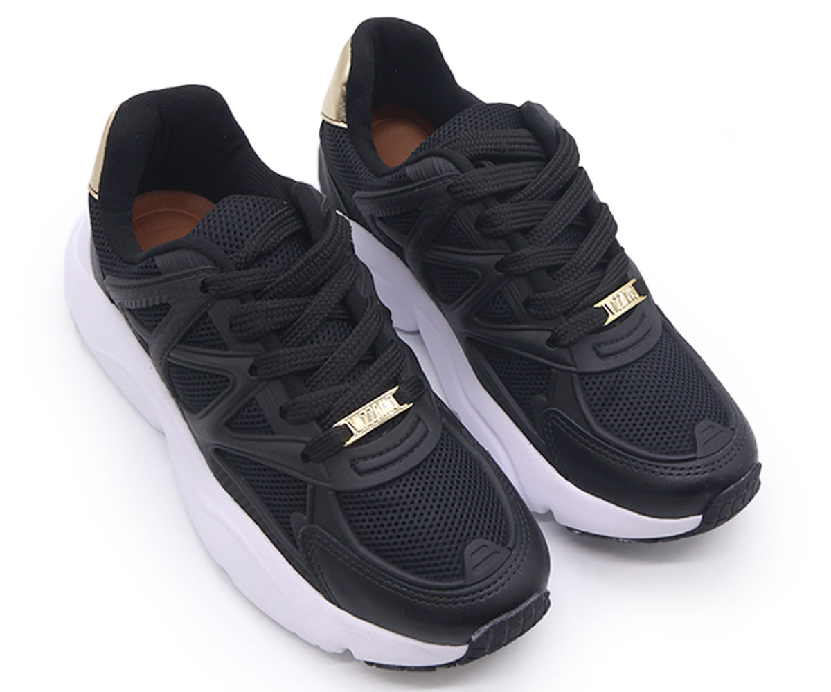 br black & gold chunky trainers