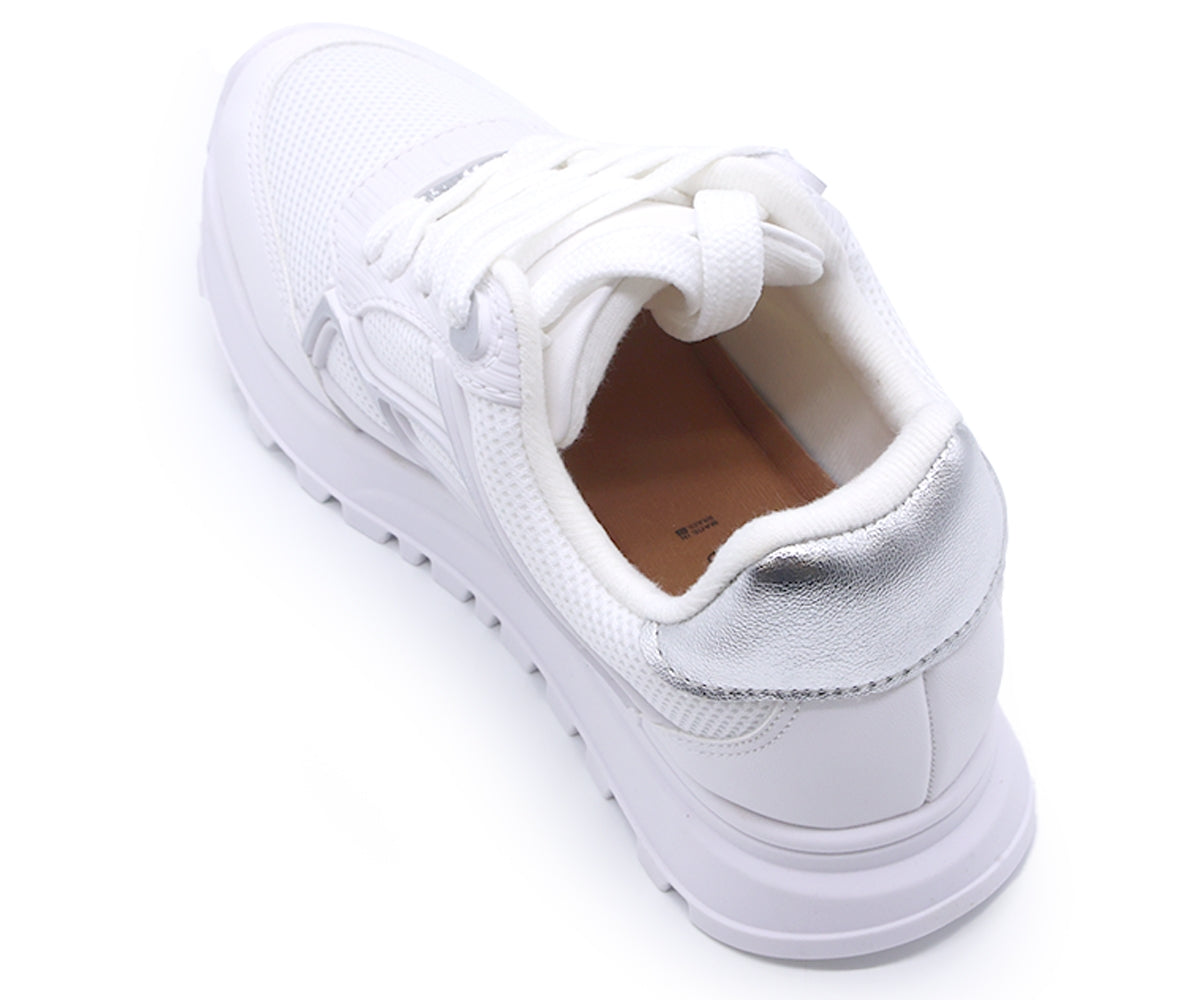 br white & silver retro trainers