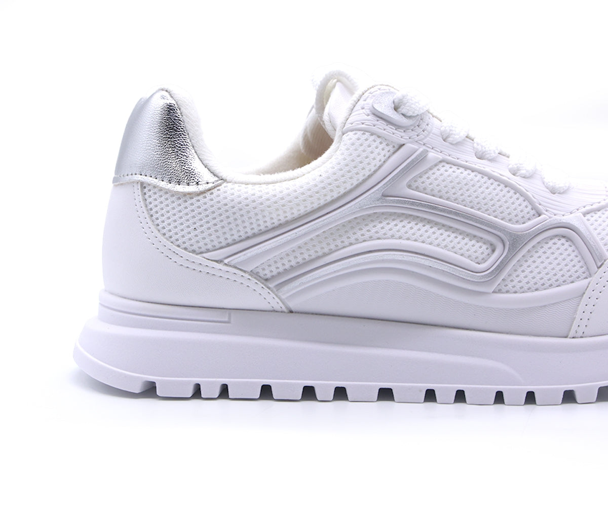 br white & silver retro trainers