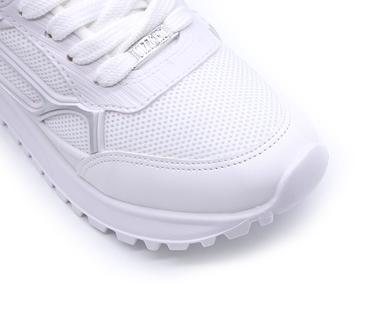 br white & silver retro trainers