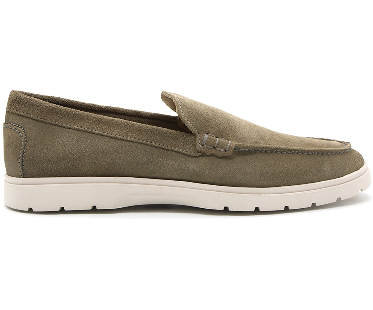 b premium khaki suede contrast loafer