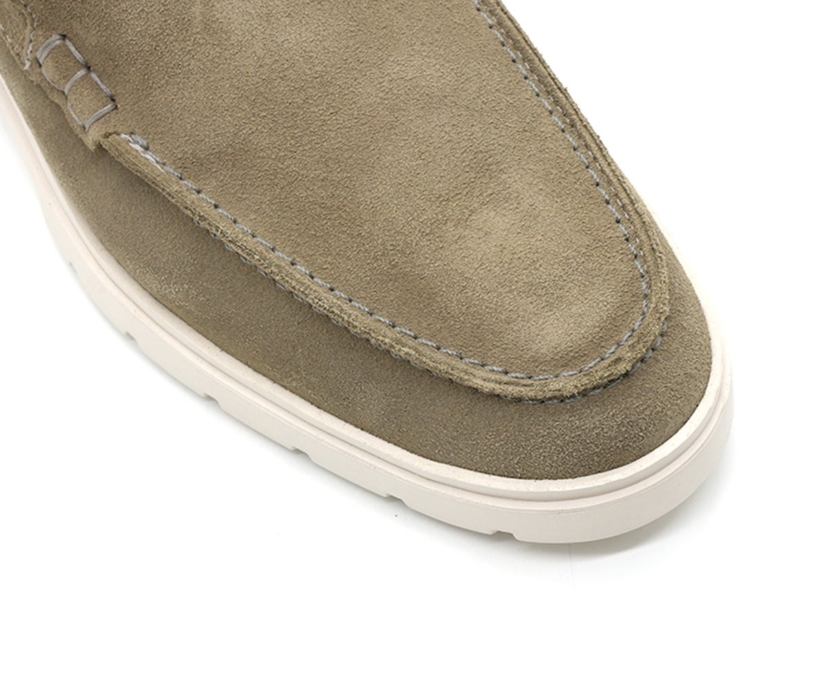 b premium khaki suede contrast loafer
