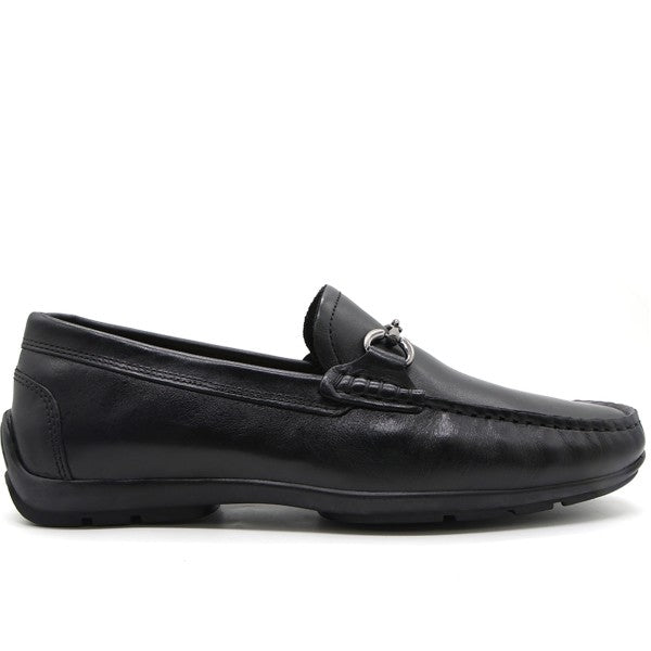 B Premium Black Metal Penny Moccasin