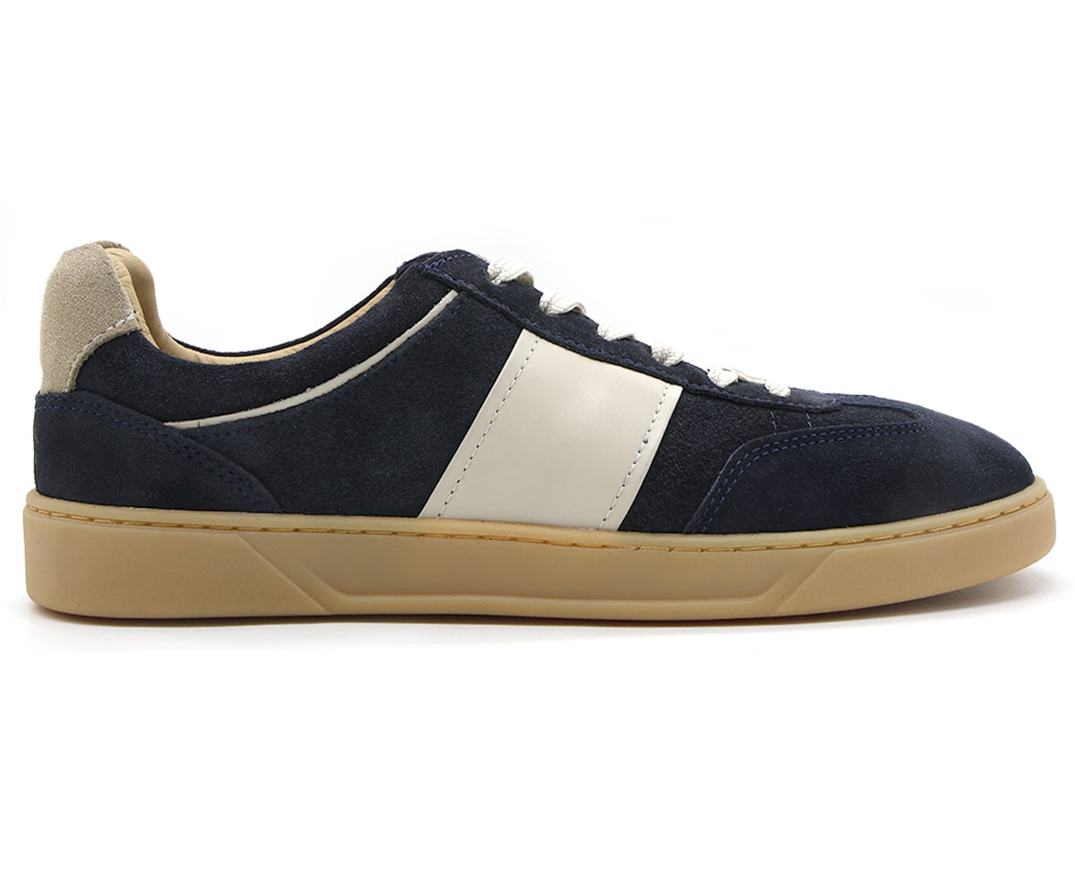 b premium navy court leather sneakers
