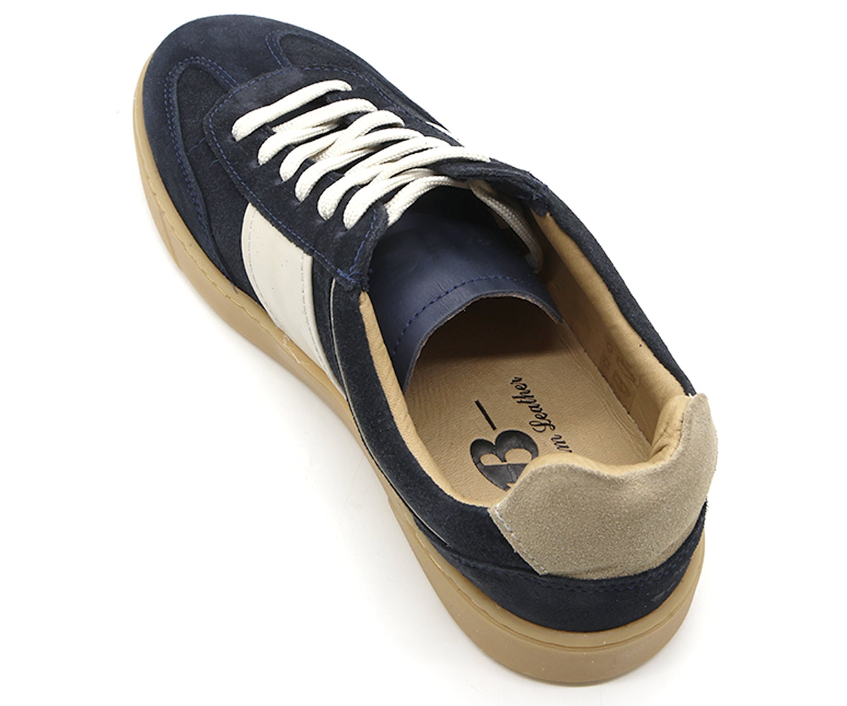 b premium navy court leather sneakers