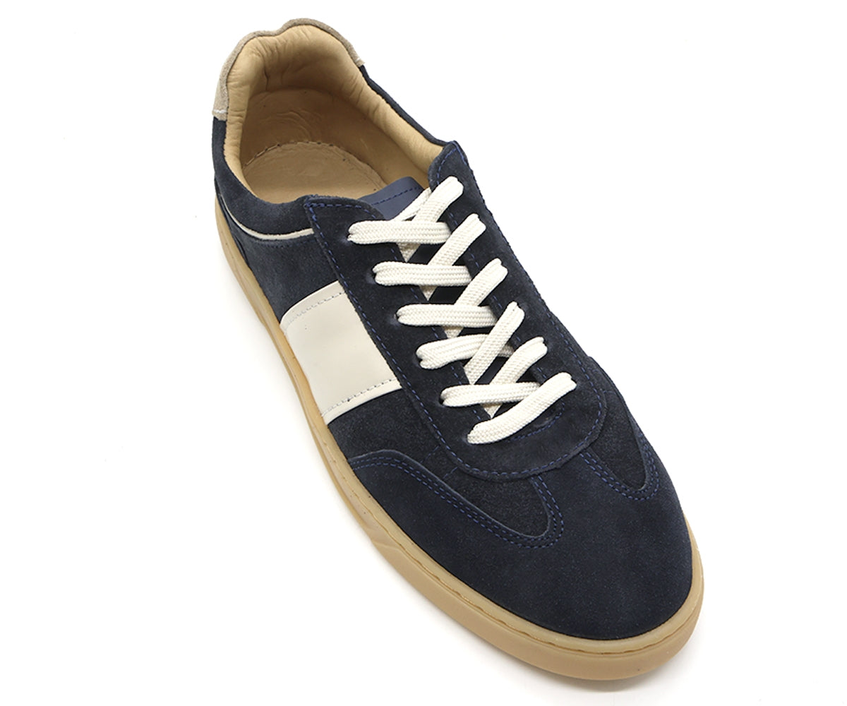 b premium navy court leather sneakers
