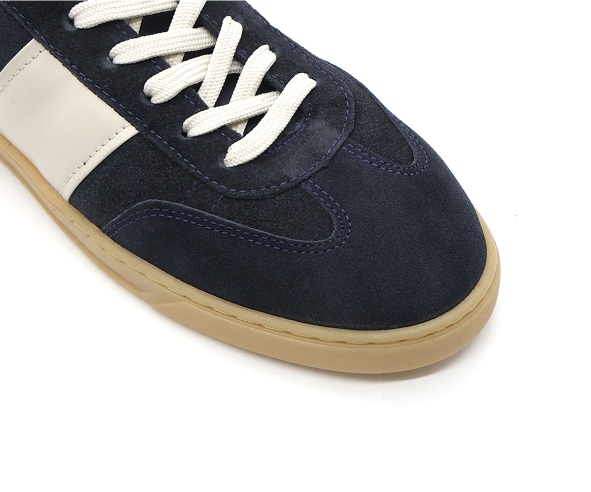b premium navy court leather sneakers