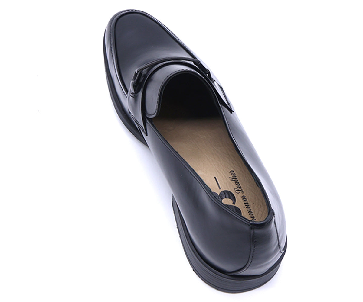 b premium black penny bit smart loafer
