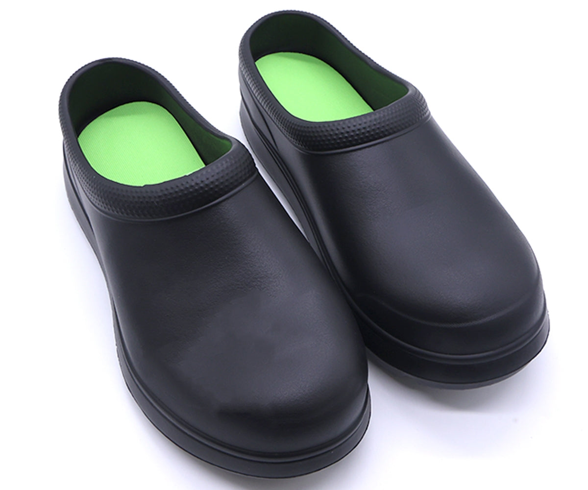 black foam clogs