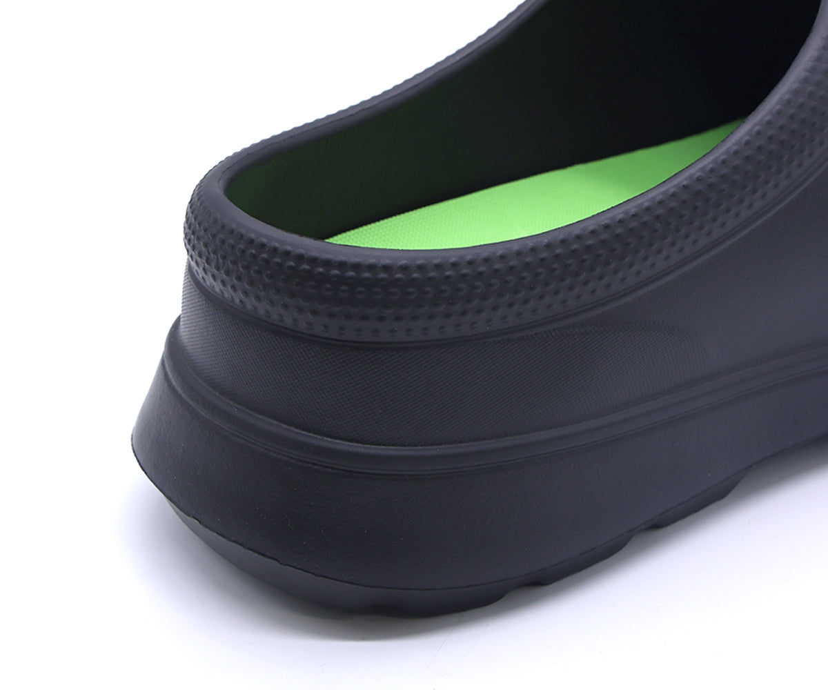black foam clogs