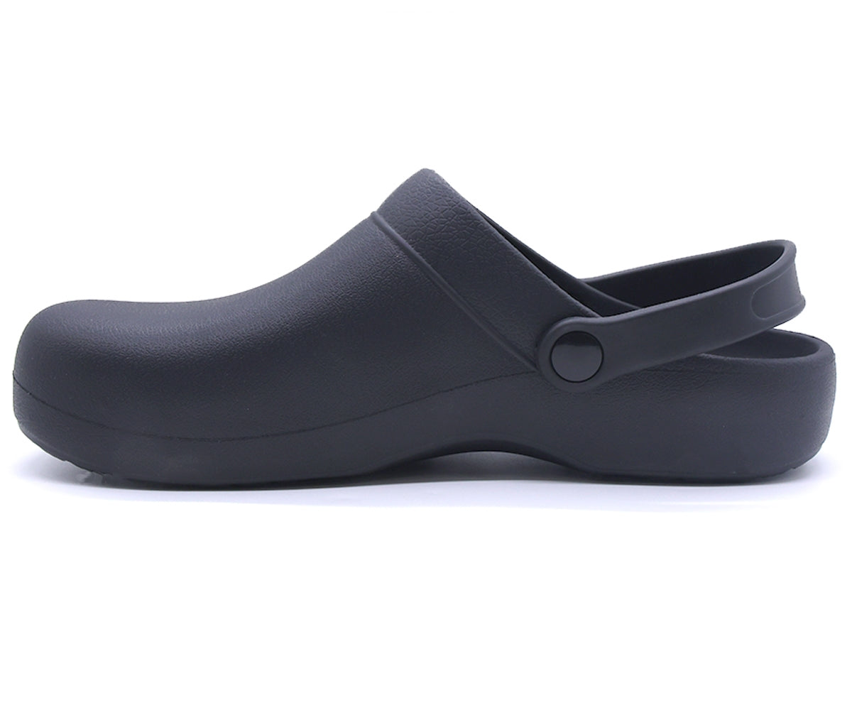 black foam clog sandals