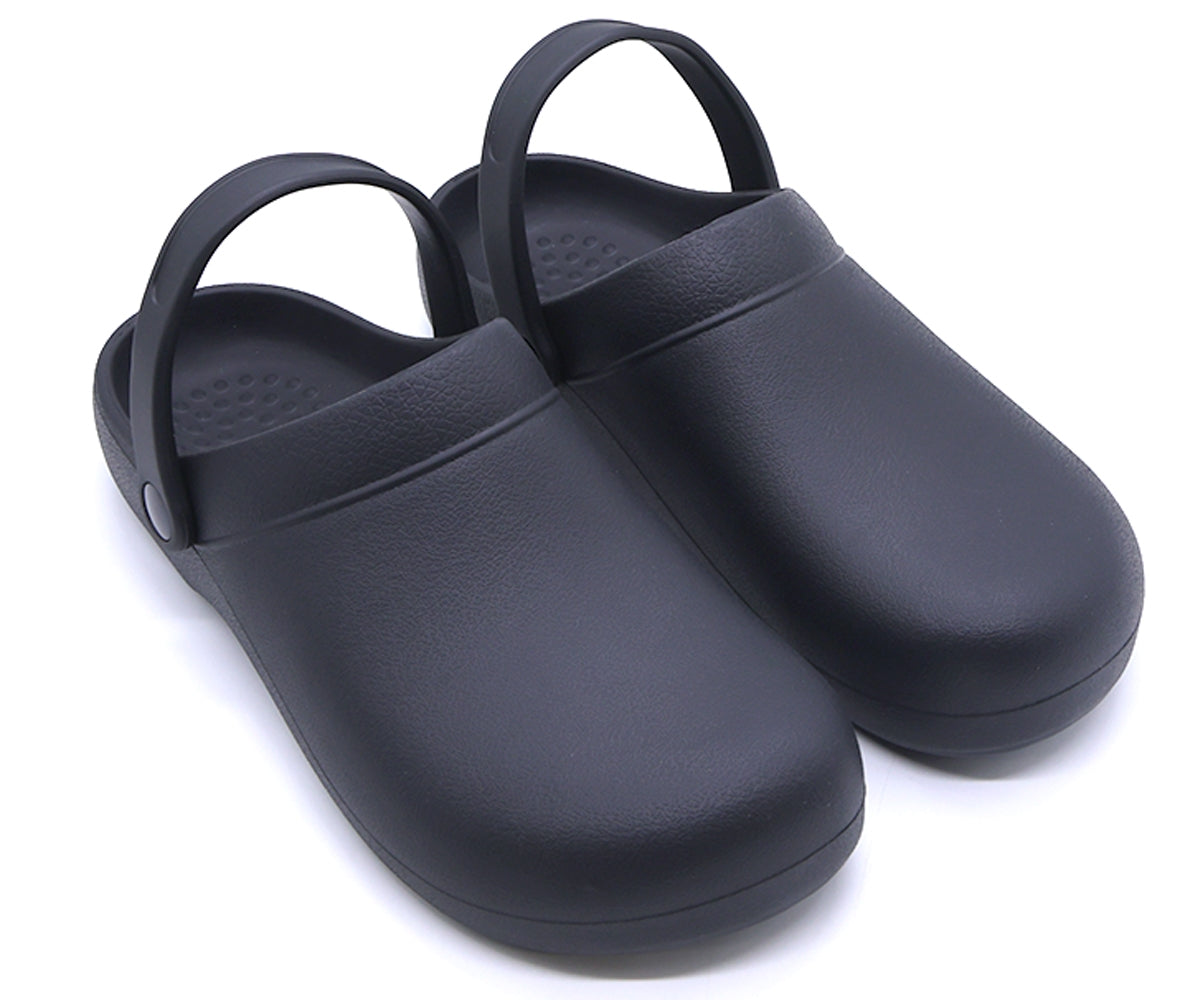 black foam clog sandals