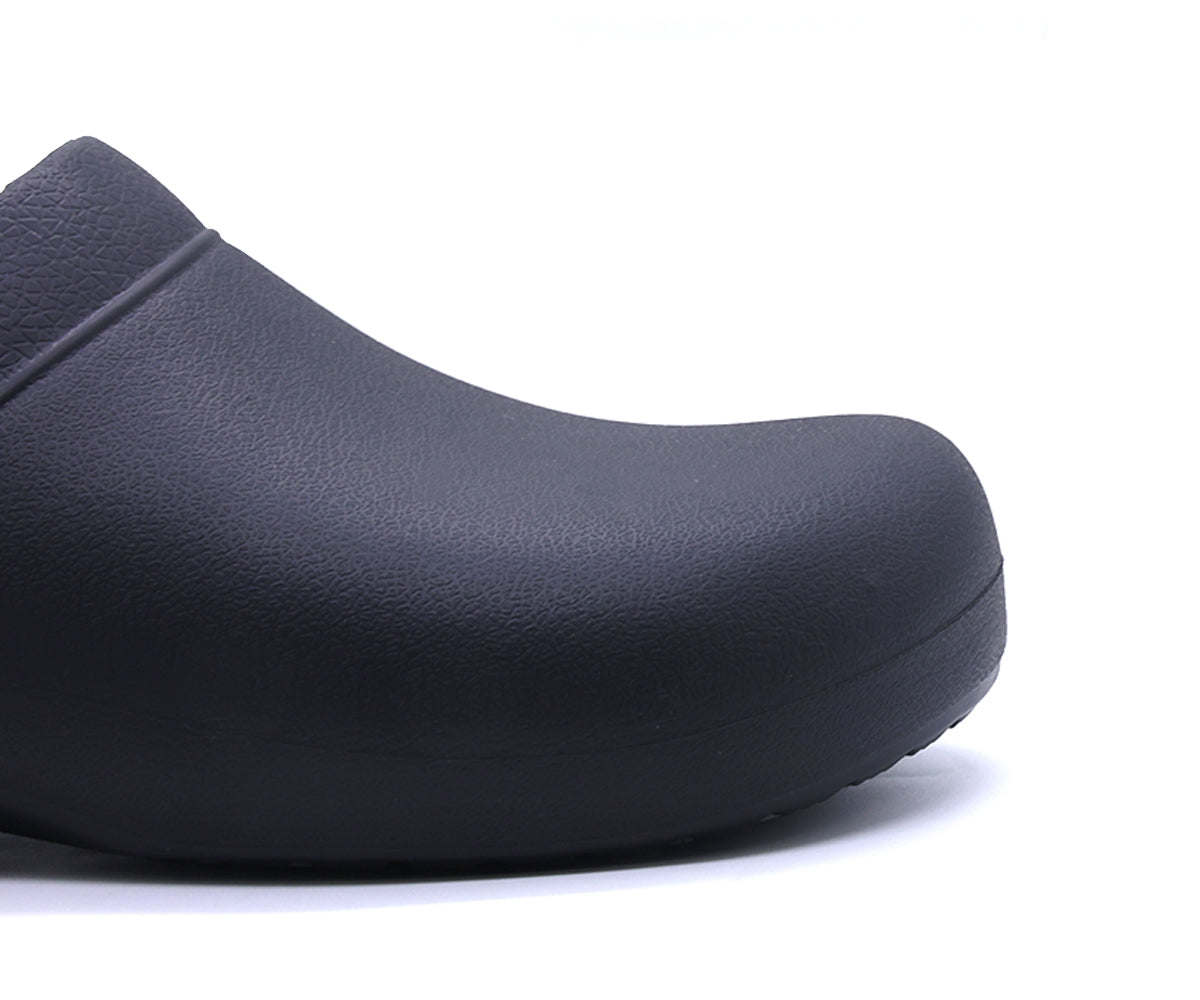 black foam clog sandals