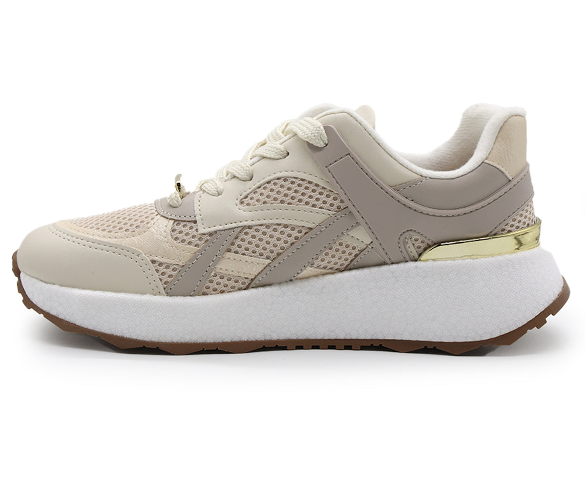 br beige retro foam trainers