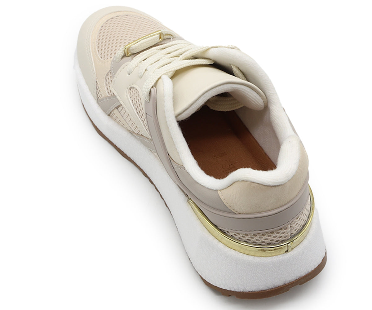 br beige retro foam trainers