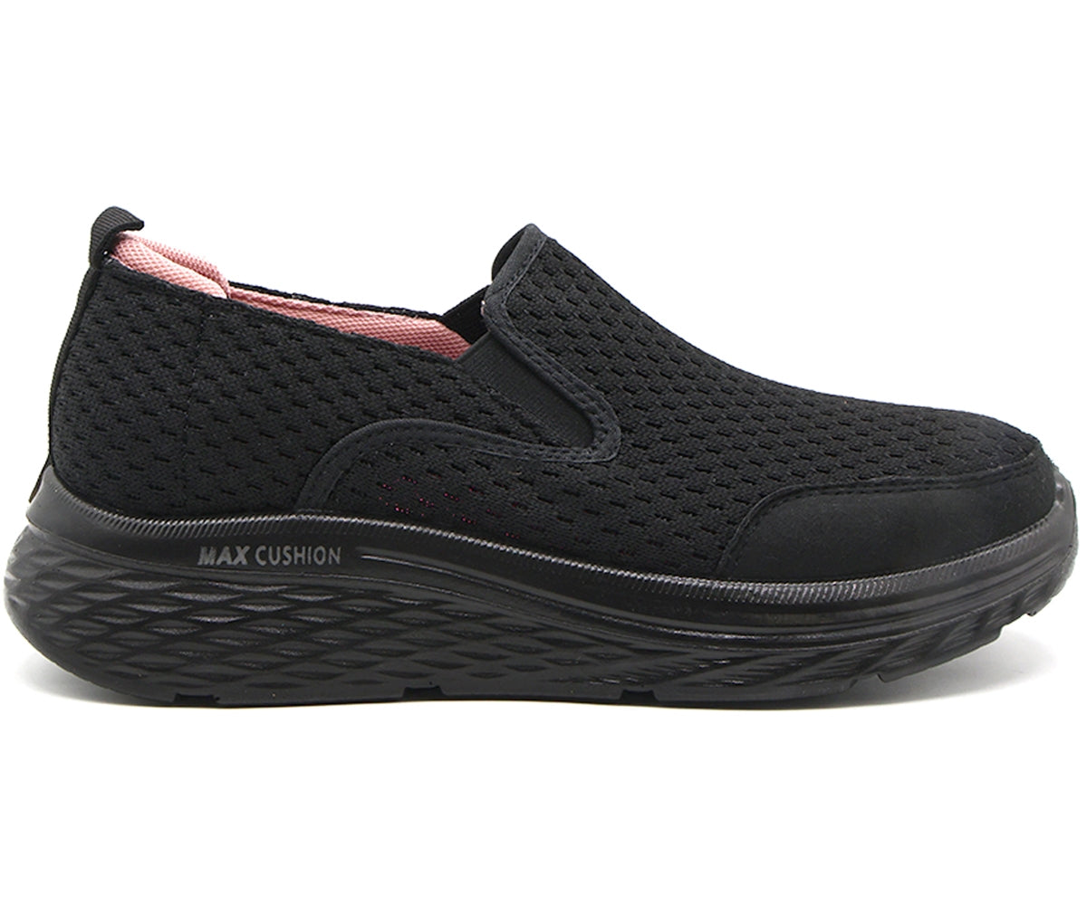 black mesh walking shoe