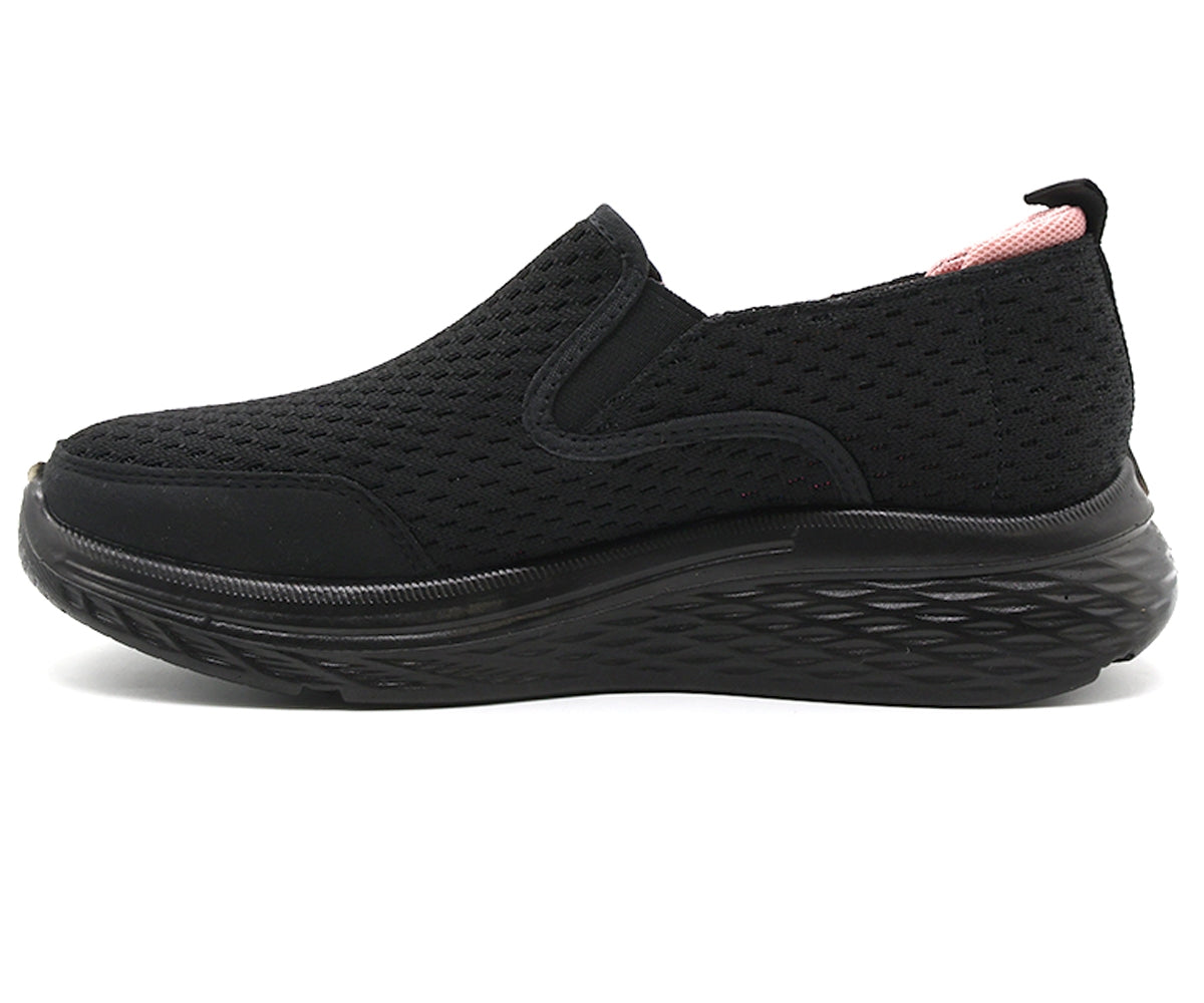 black mesh walking shoe