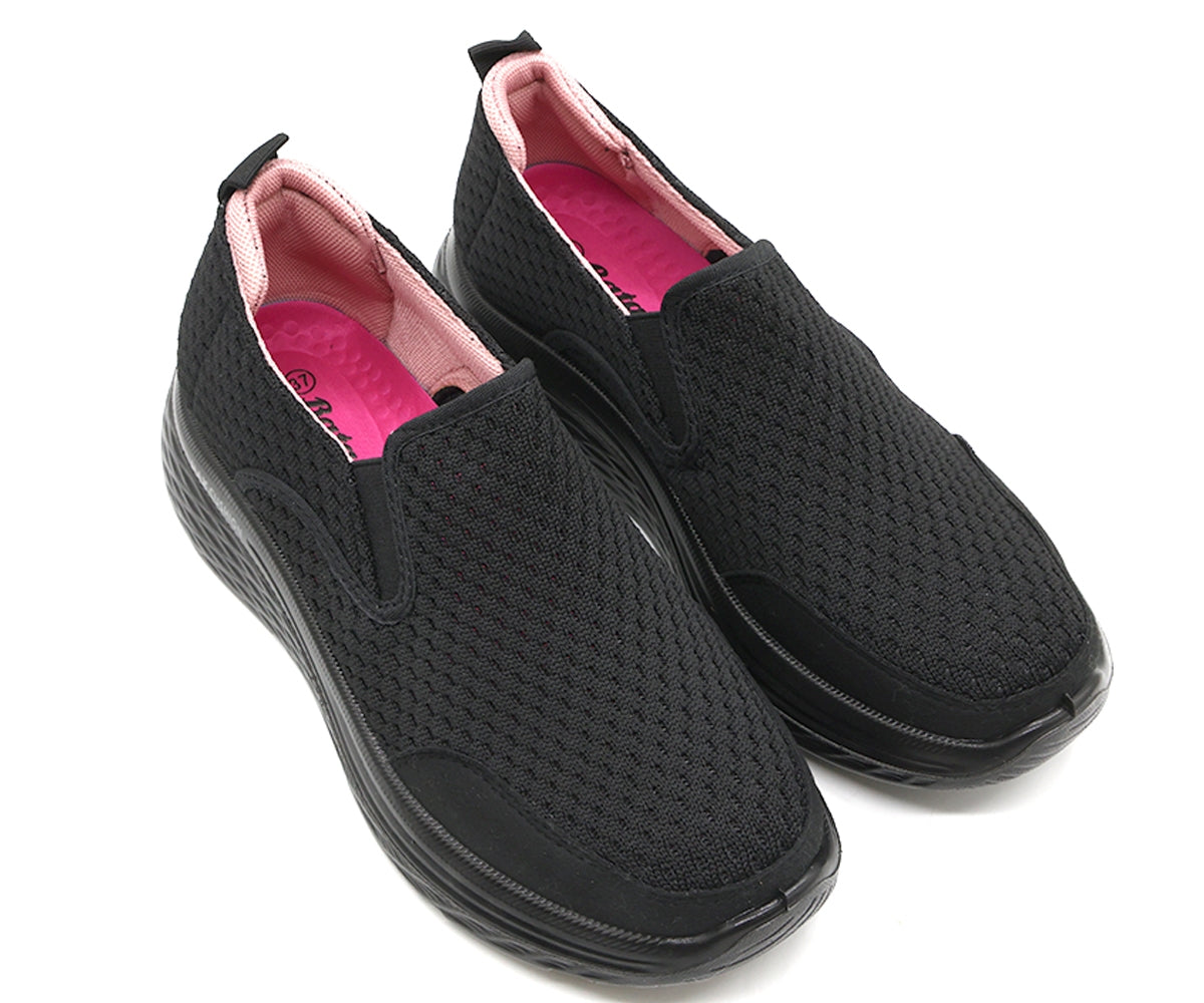 black mesh walking shoe