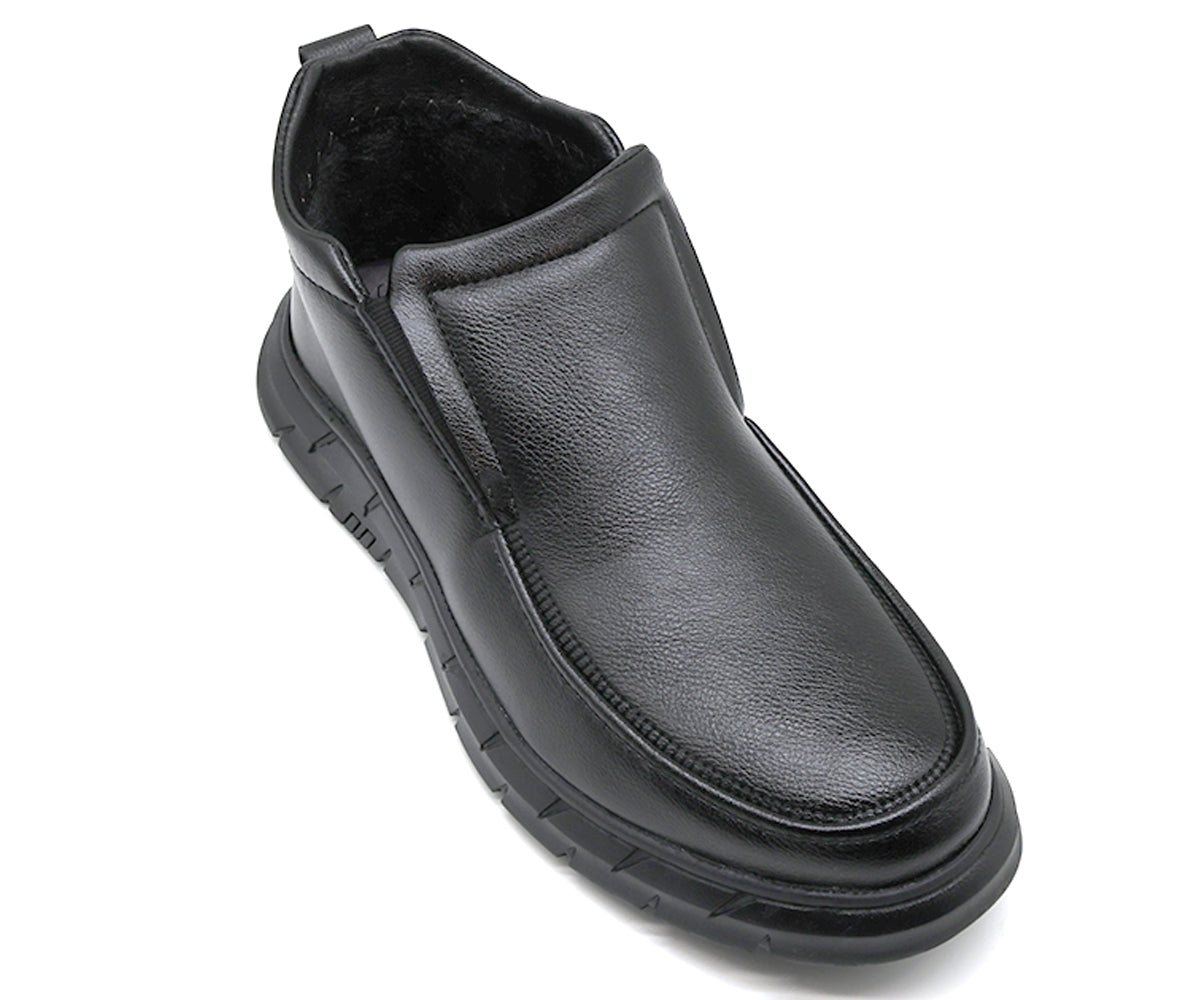 black slip-on comfort boot