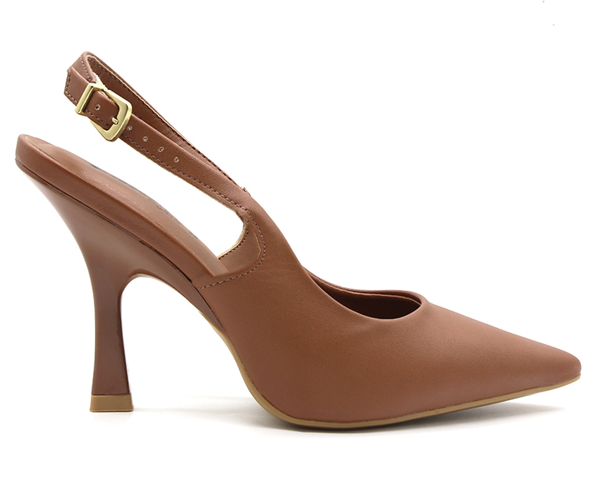 br eccentric camel slingback stilletos
