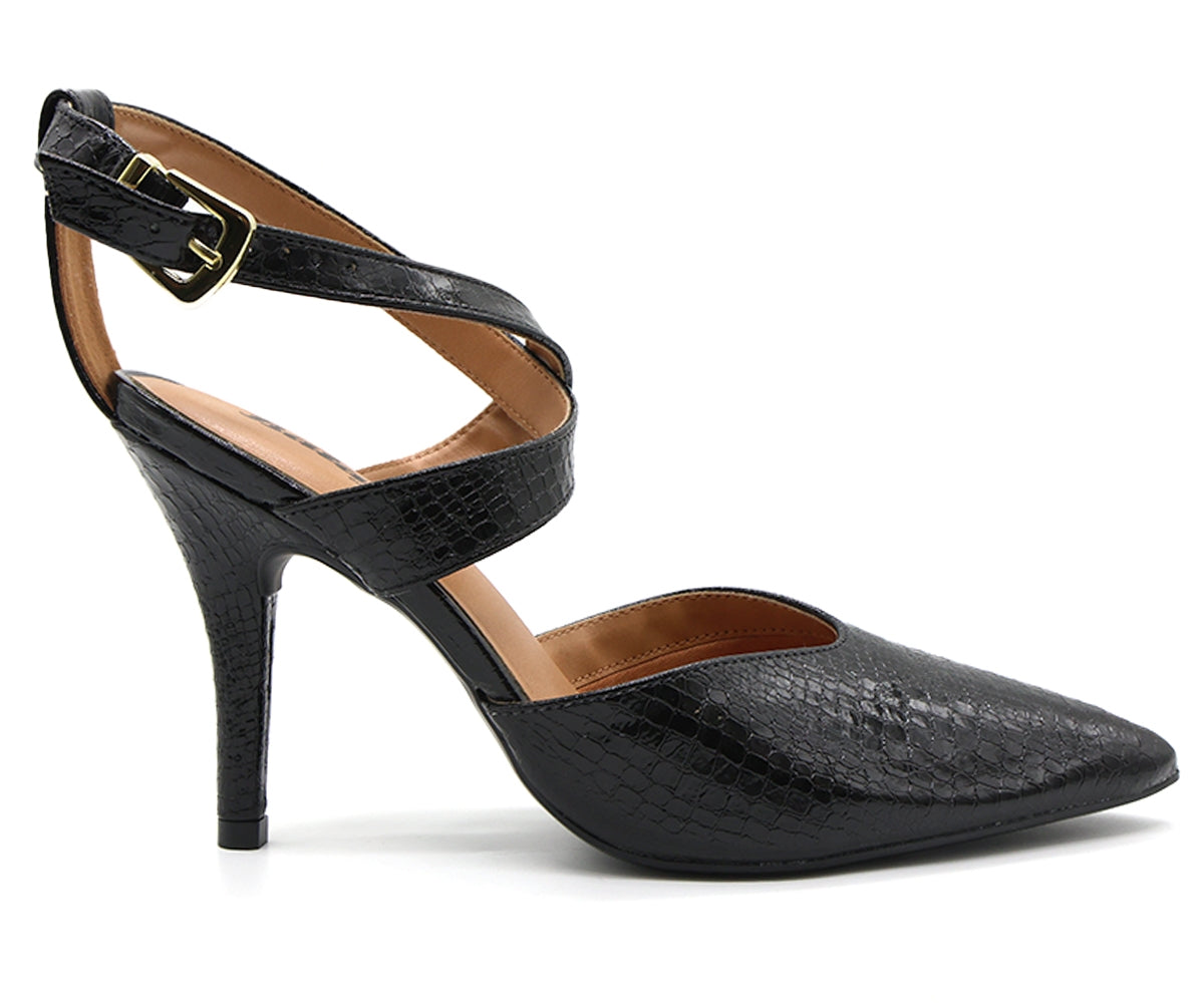 br black snake criss cross stilletos