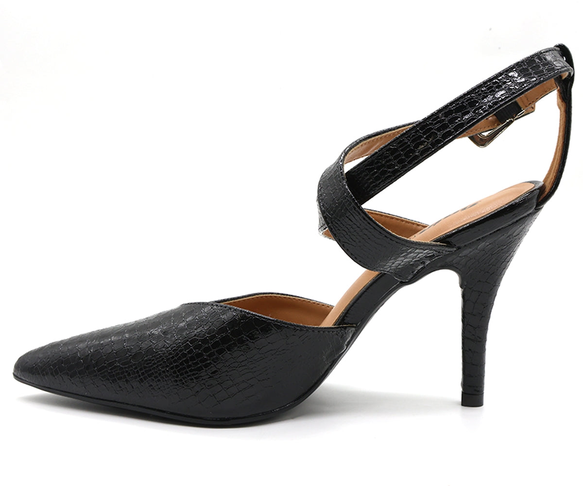 br black snake criss cross stilletos