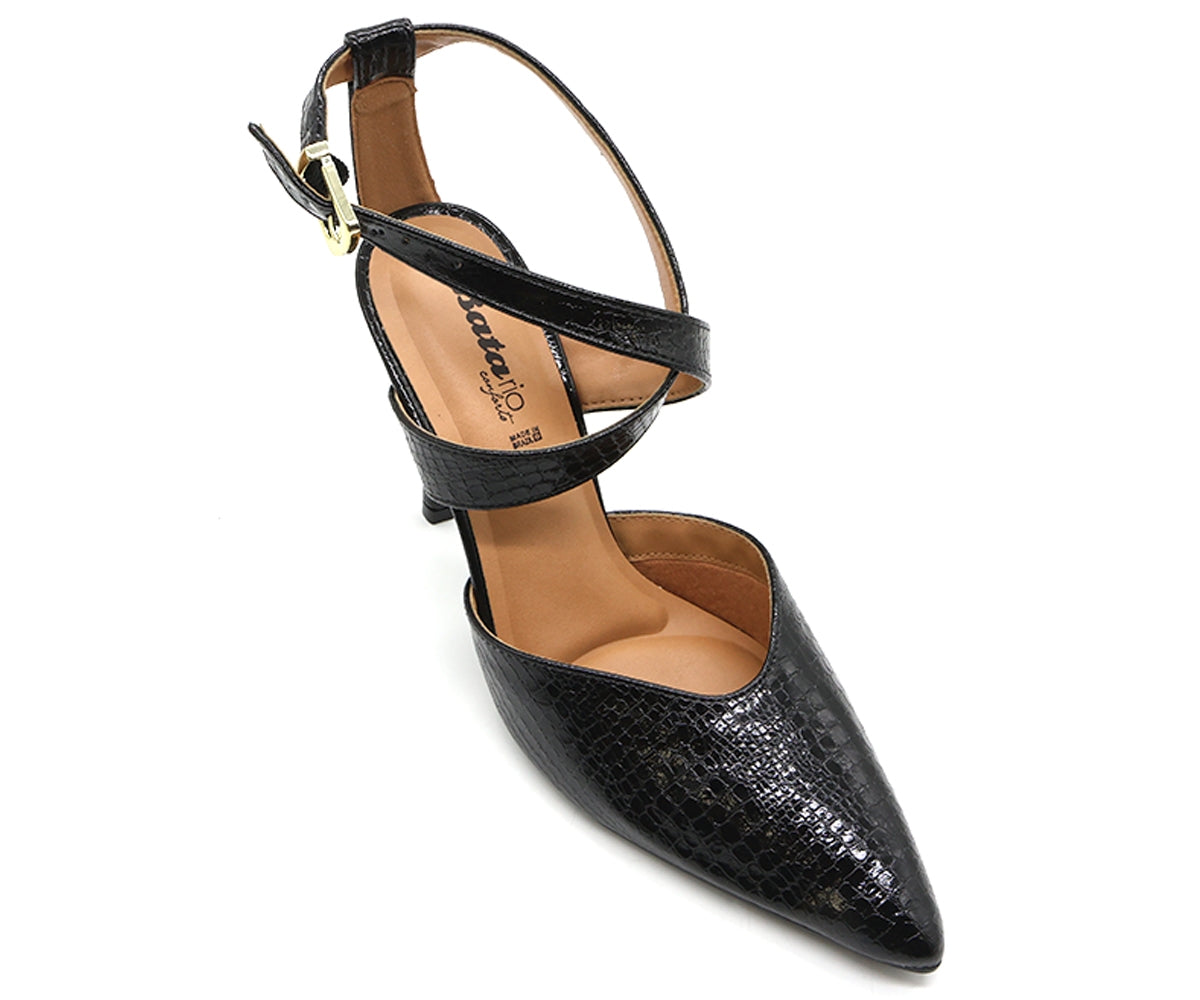 br black snake criss cross stilletos