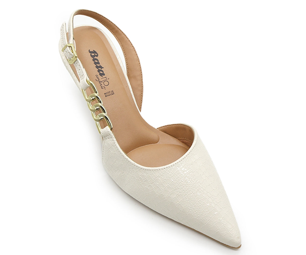 br off-white snake chained slingbacks