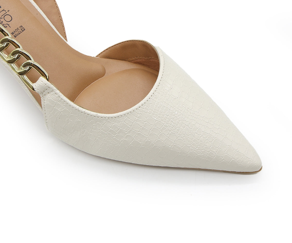 br off-white snake chained slingbacks