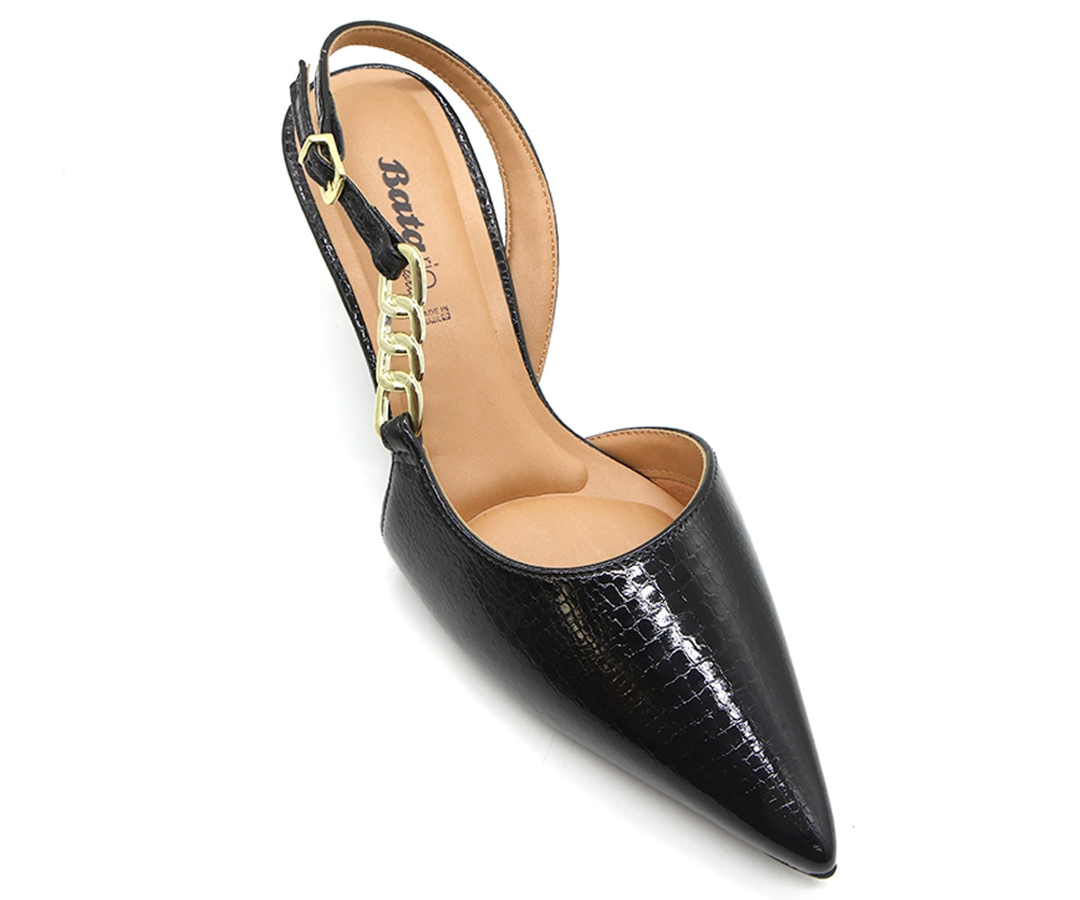 br black snake chained slingbacks
