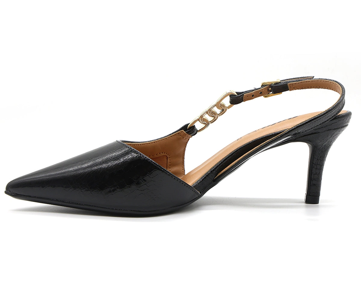 br black snake chained slingbacks