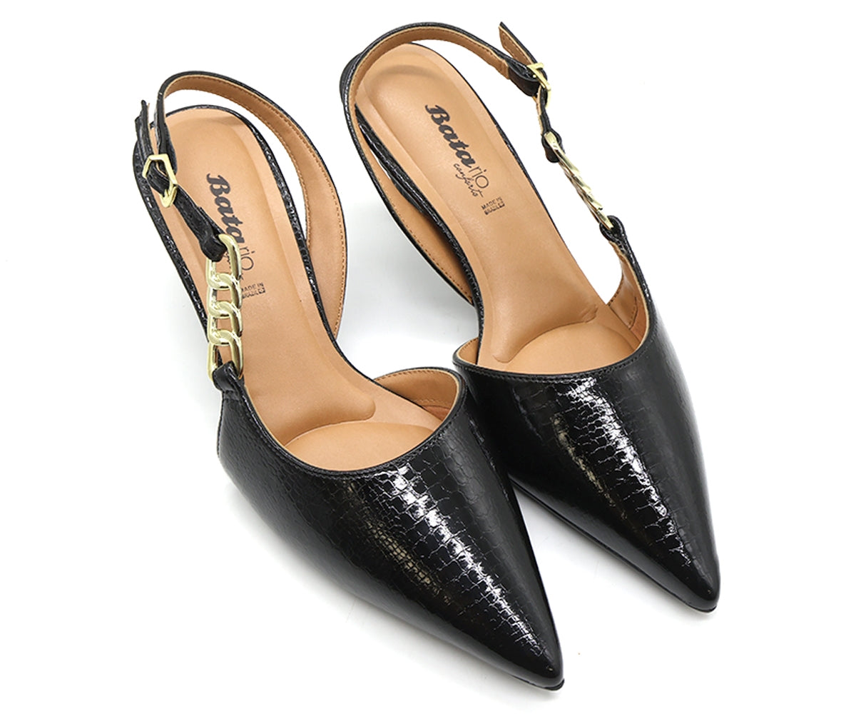 br black snake chained slingbacks