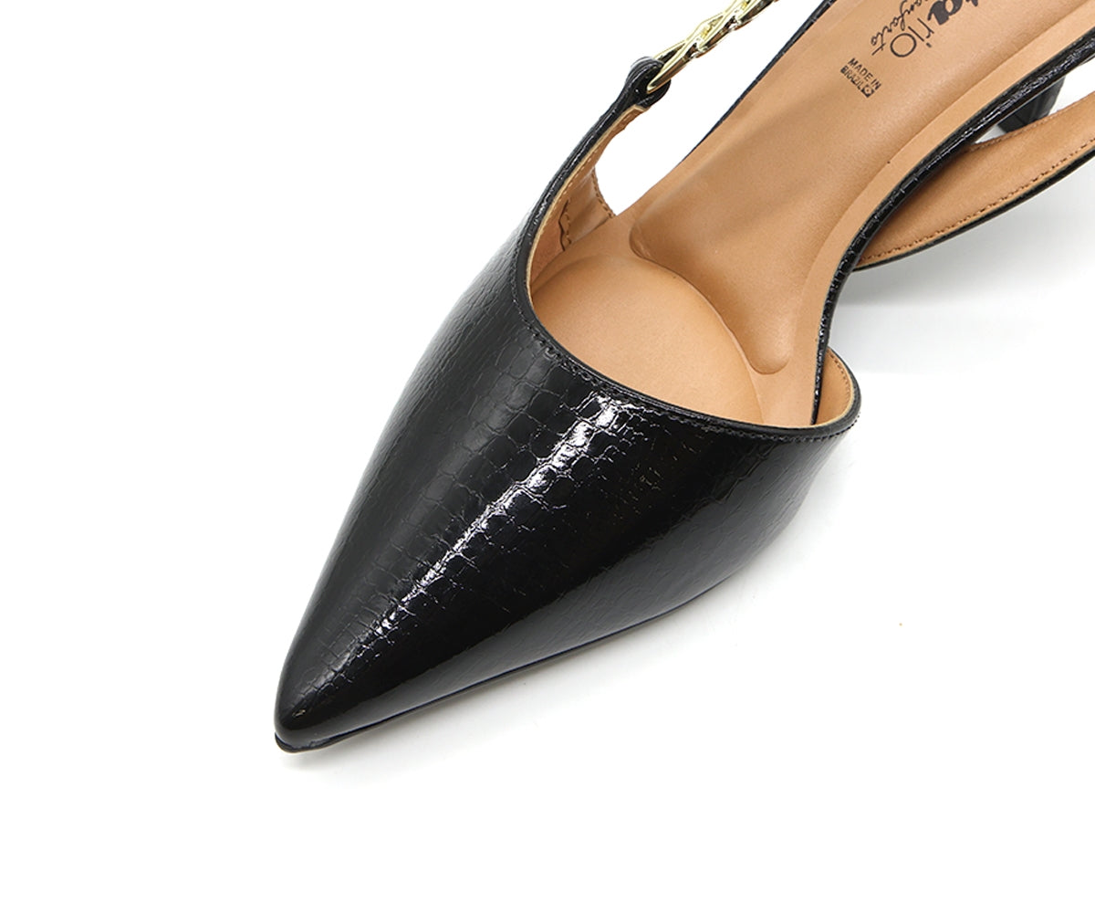 br black snake chained slingbacks