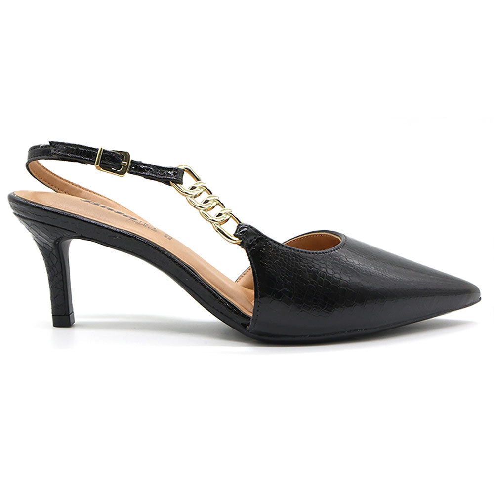 br black snake chained slingbacks