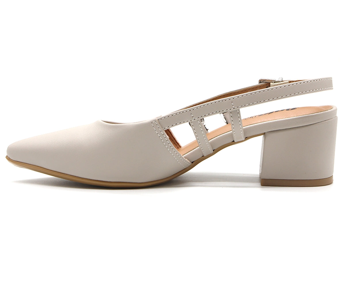 br grey dbl buckle slingbacks
