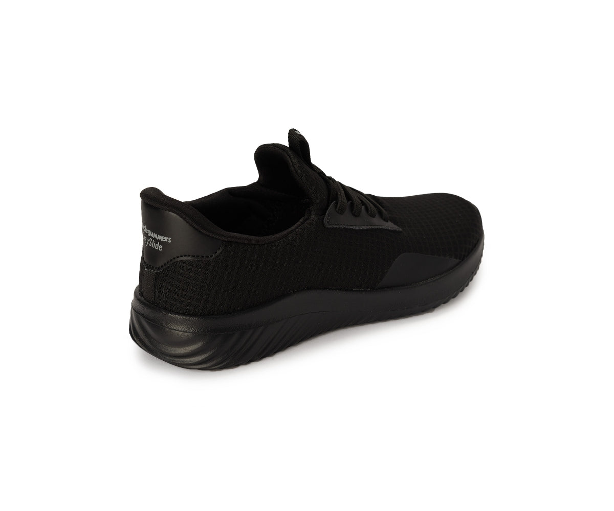 easy slide all black sneakers