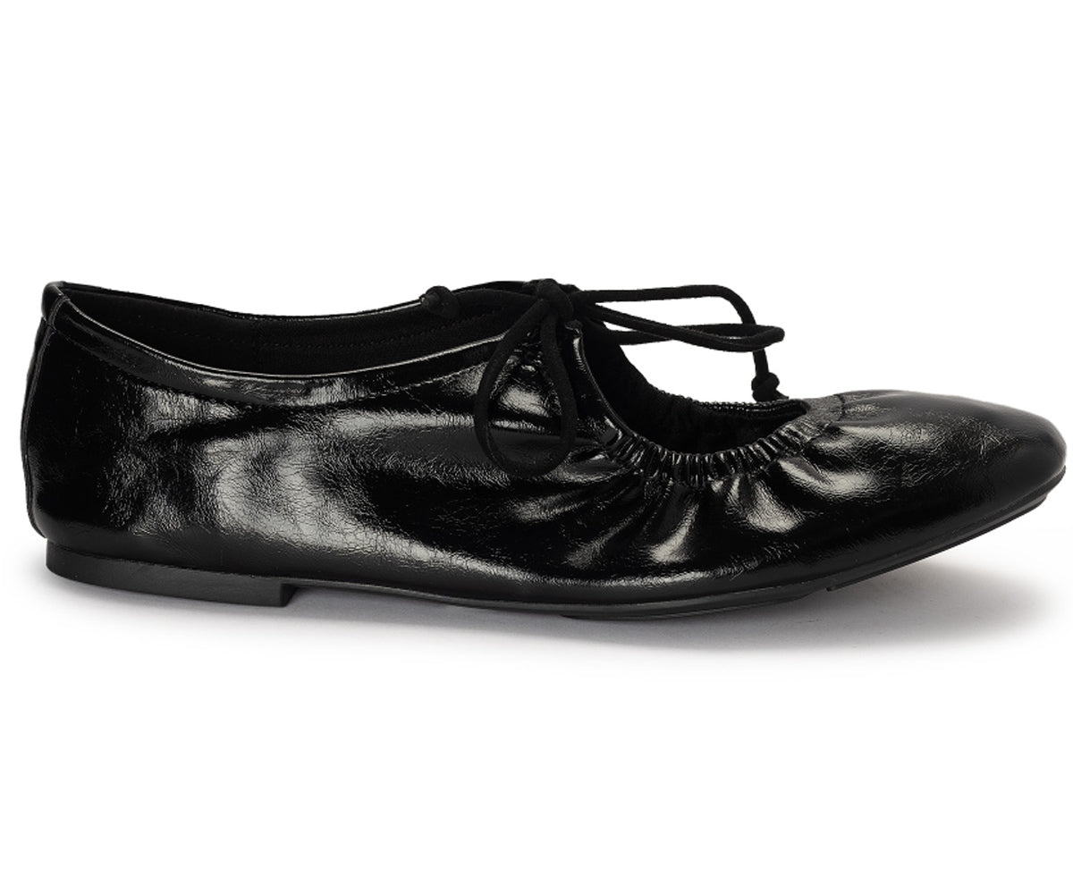 black glossy bow-tie mary jane