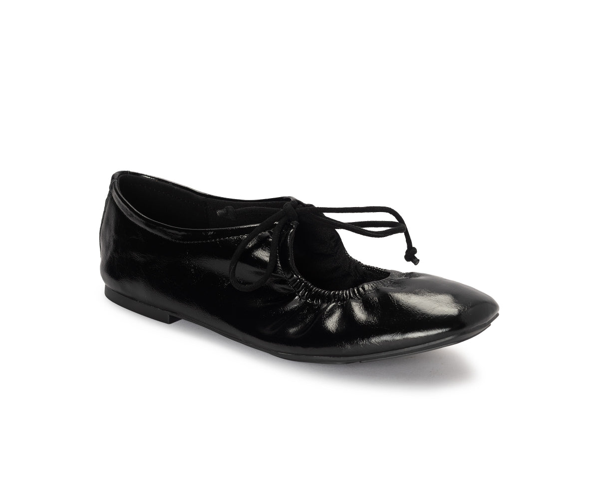 black glossy bow-tie mary jane