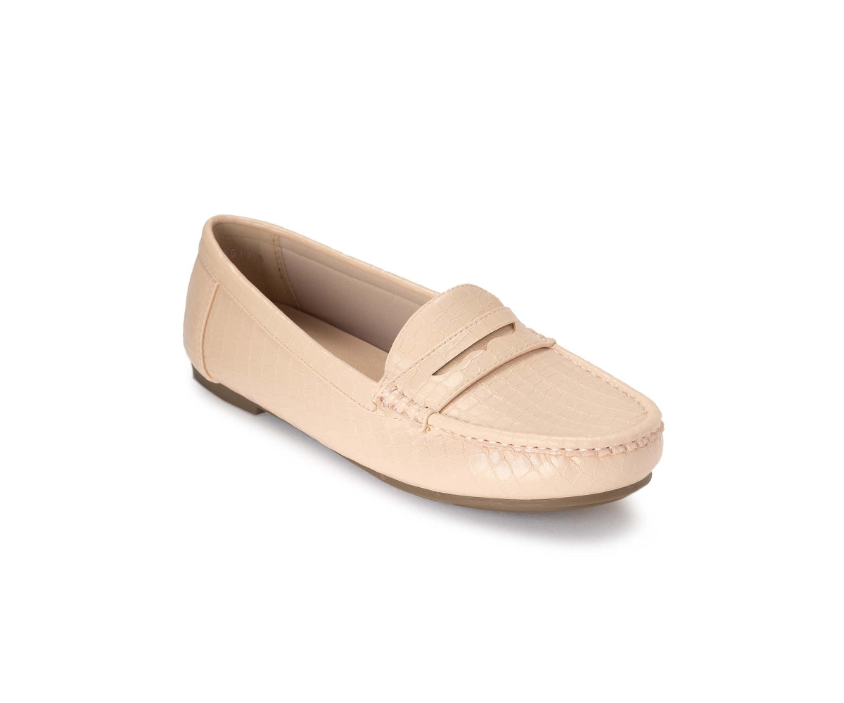 beige croc penny moccasin
