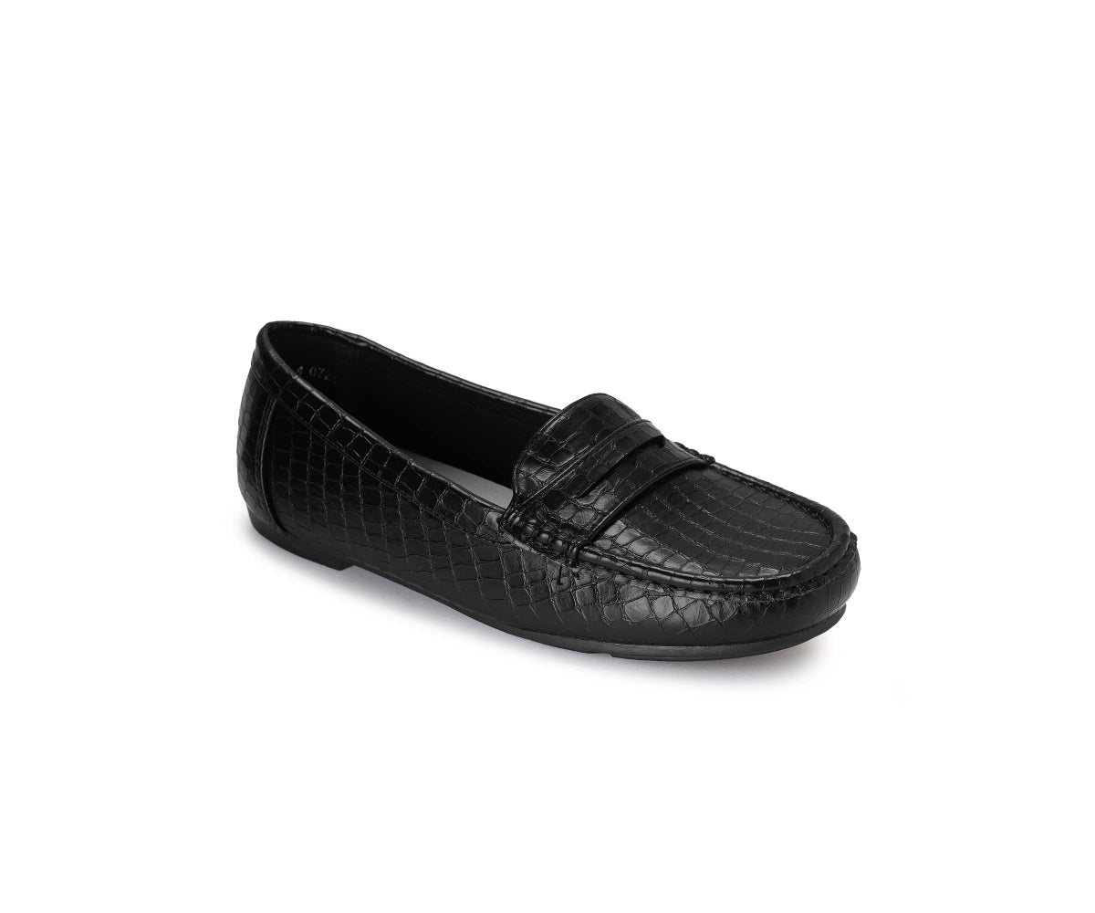 black croc penny moccasin