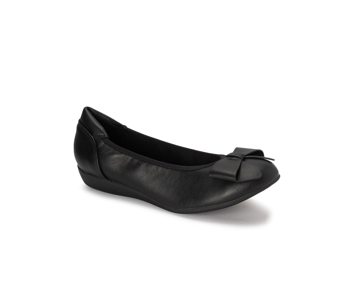 lifesole black bow comfy flats