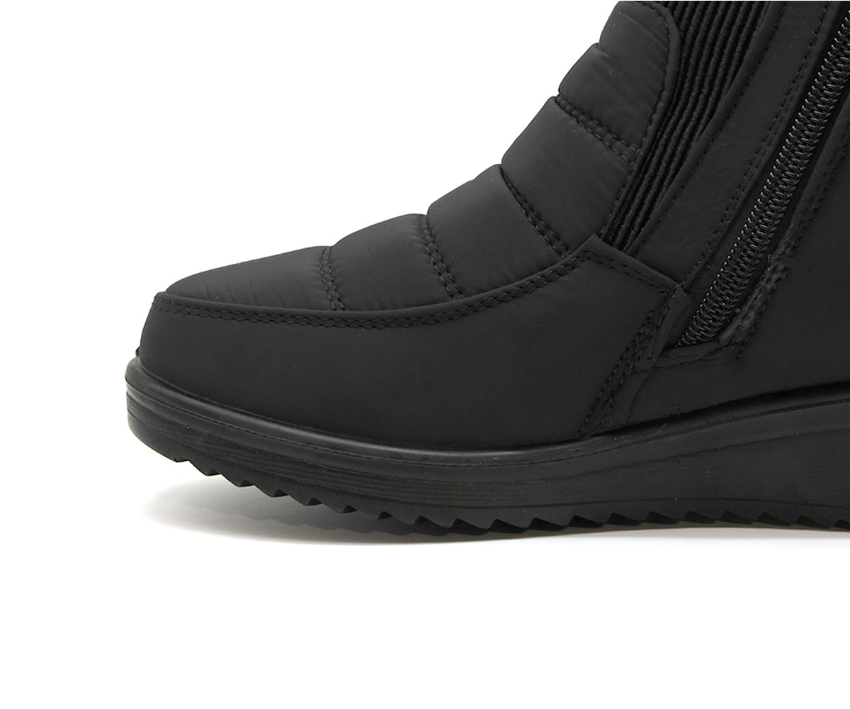 comfy black wedge nylon ankle boot