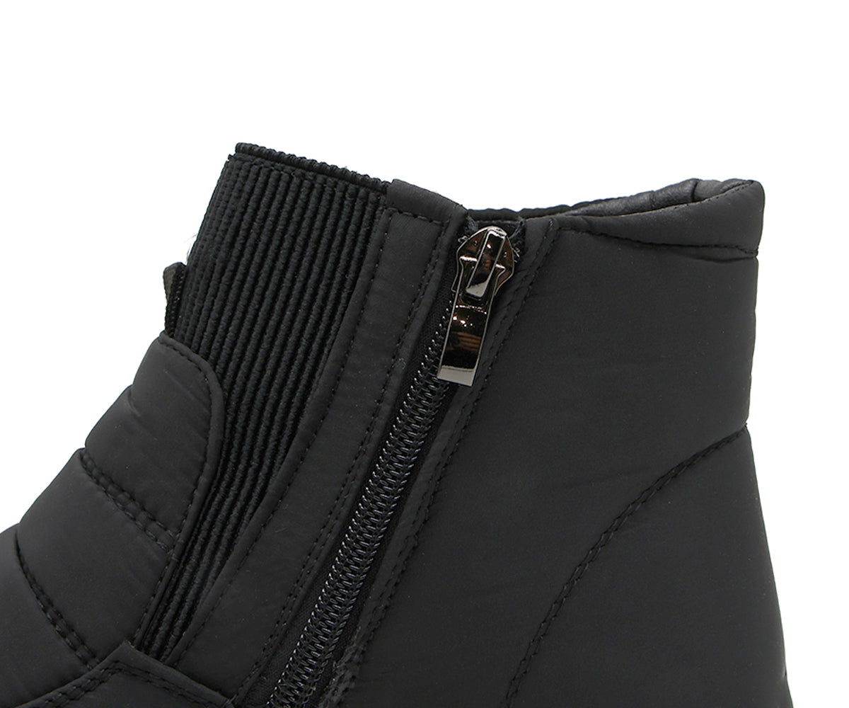 comfy black wedge nylon ankle boot