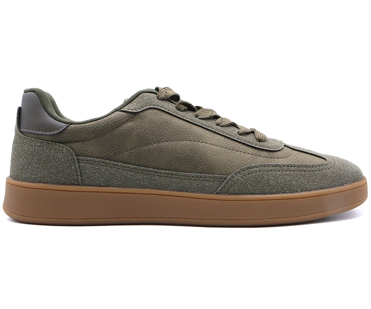 khaki green gum sneakers