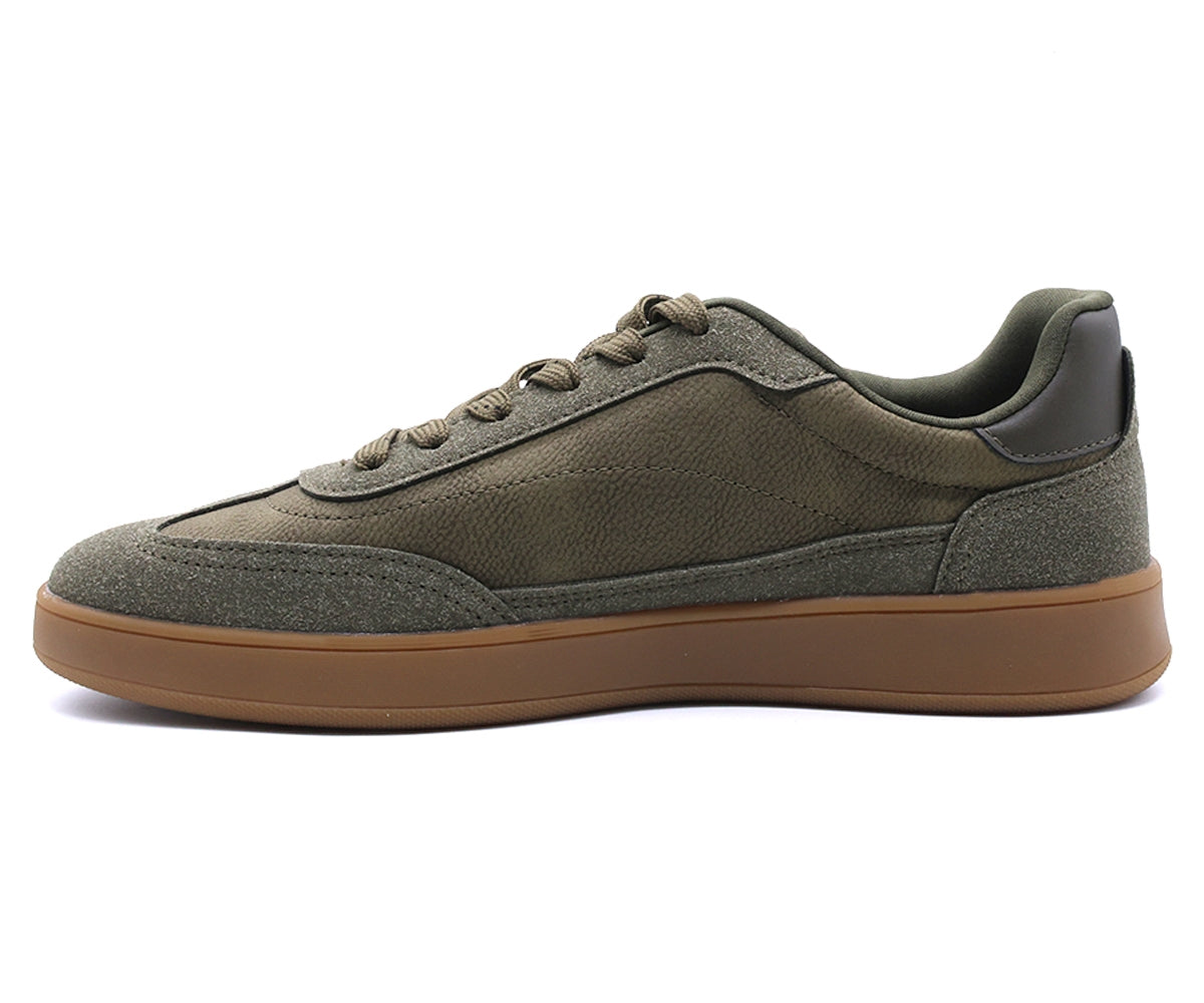 khaki green gum sneakers