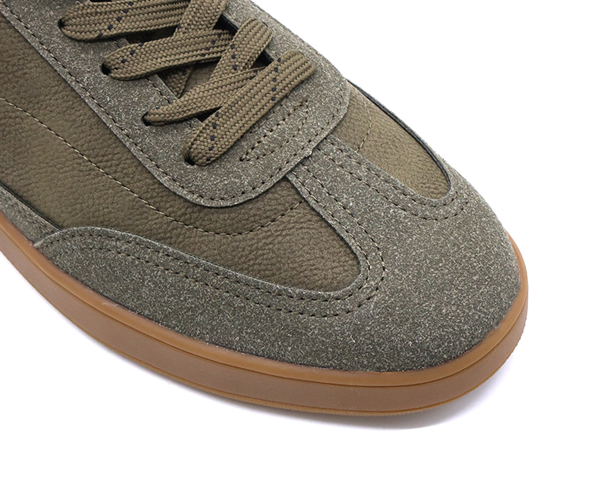 khaki green gum sneakers